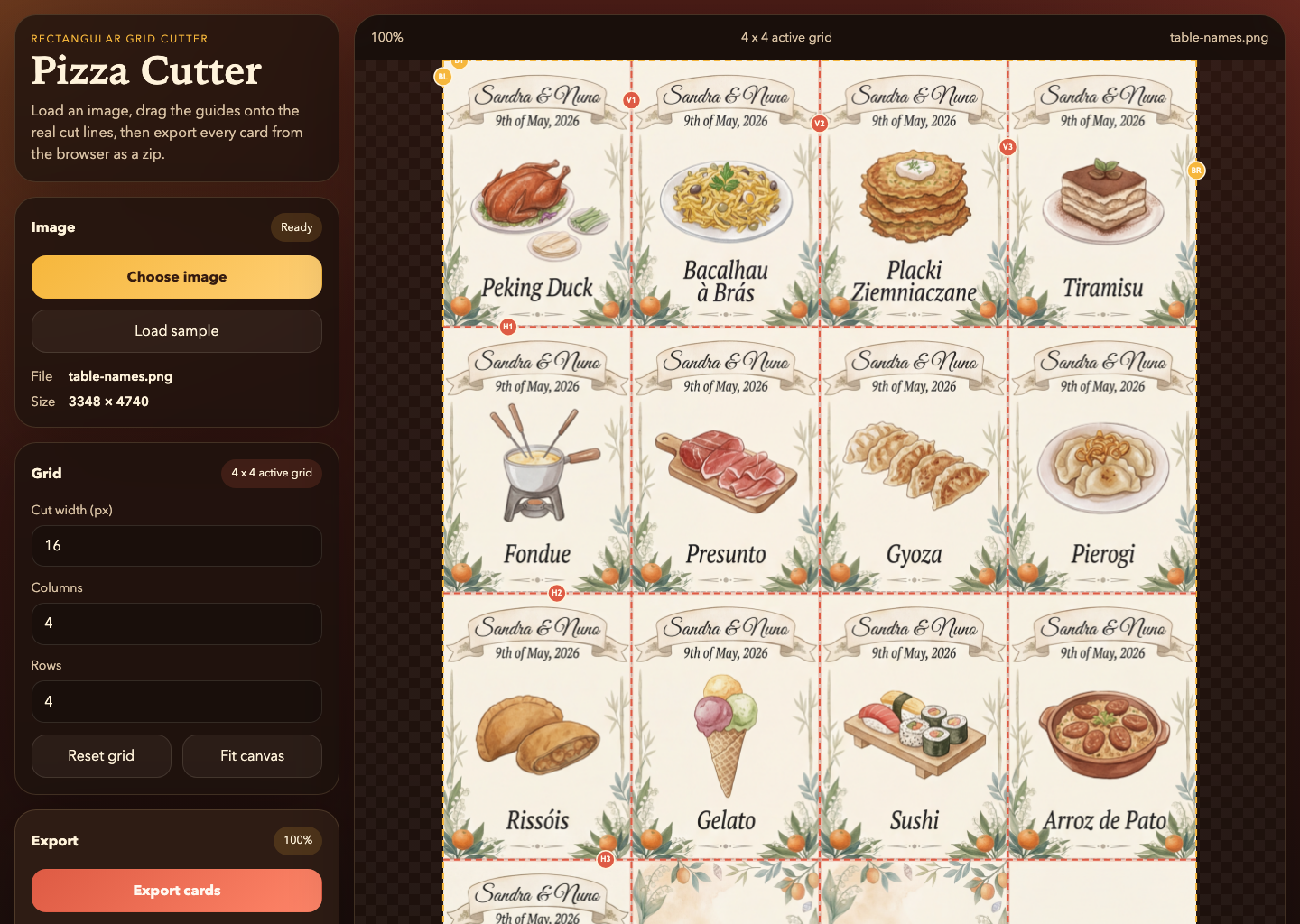 Pizza Cutter application preview